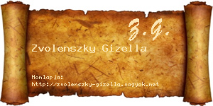Zvolenszky Gizella névjegykártya