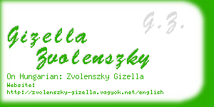 gizella zvolenszky business card